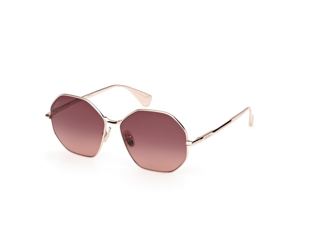 Occhiali da sole MaxMara Miller MM0168 (28F) colore oro rosé lucido forma geometrico lenti marrone sfumato