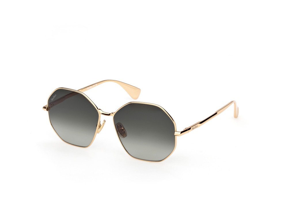 Occhiali da sole MaxMara Miller MM0168 (30P) colore oro endura lucido forma geometrico lenti verde sfumato