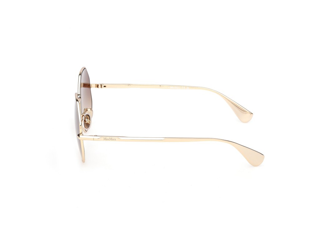 Occhiali da sole MaxMara Miller MM0168 (32F) colore oro pallido lucido forma geometrico lenti marrone sfumato