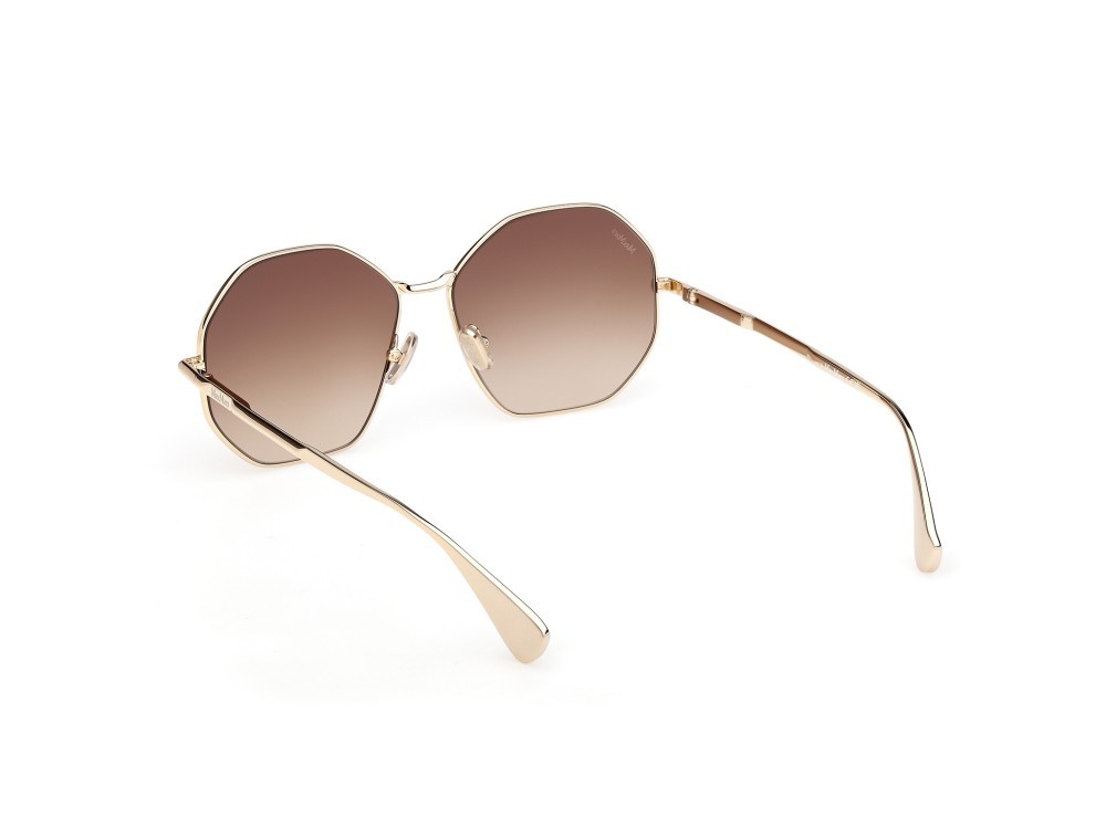 Occhiali da sole MaxMara Miller MM0168 (32F) colore oro pallido lucido forma geometrico lenti marrone sfumato