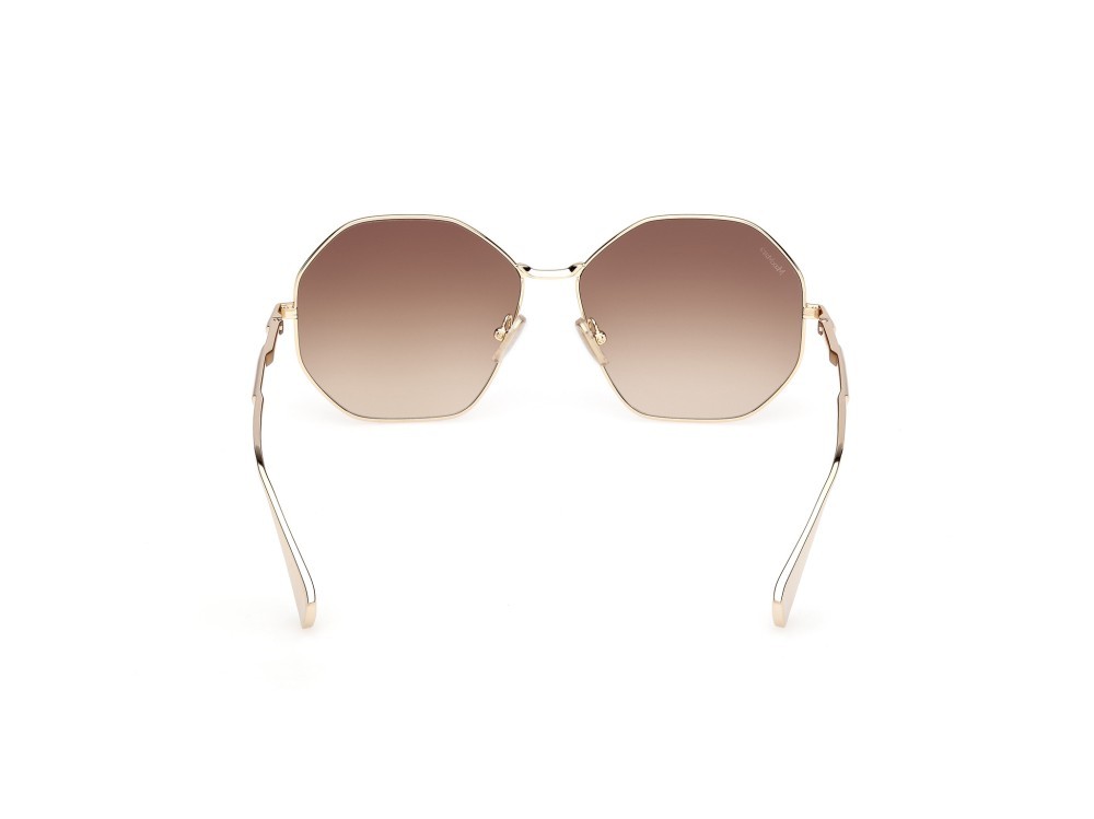 Occhiali da sole MaxMara Miller MM0168 (32F) colore oro pallido lucido forma geometrico lenti marrone sfumato