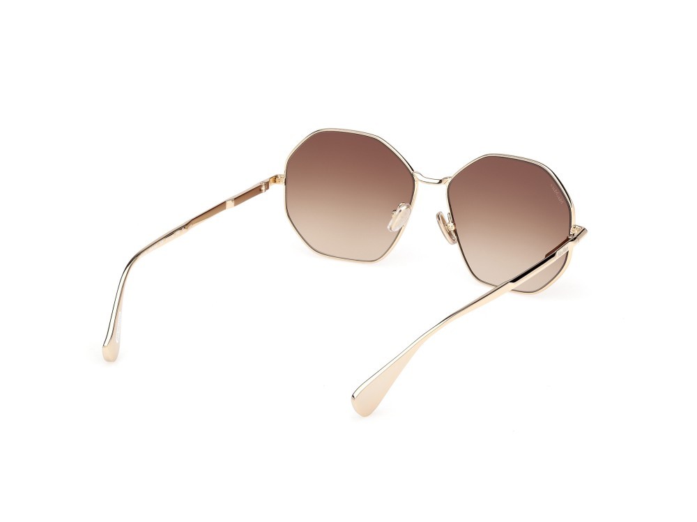 Occhiali da sole MaxMara Miller MM0168 (32F) colore oro pallido lucido forma geometrico lenti marrone sfumato