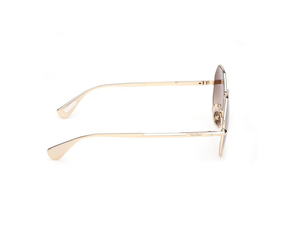 Occhiali da sole MaxMara Miller MM0168 (32F) colore oro pallido lucido forma geometrico lenti marrone sfumato