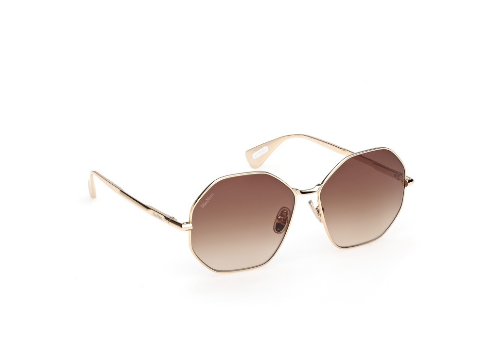Occhiali da sole MaxMara Miller MM0168 (32F) colore oro pallido lucido forma geometrico lenti marrone sfumato
