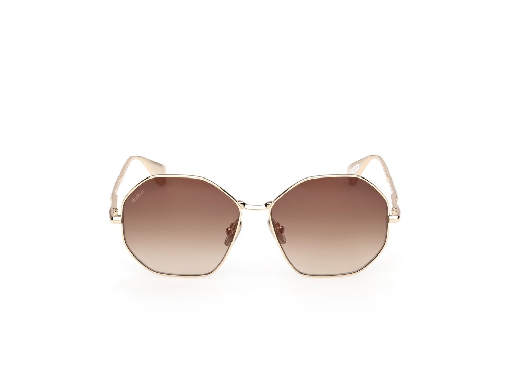 Occhiali da sole MaxMara Miller MM0168 (32F) colore oro pallido lucido forma geometrico lenti marrone sfumato