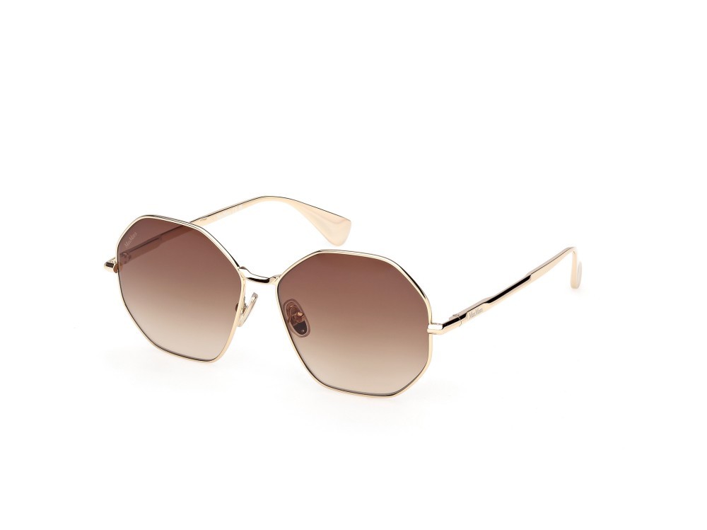Occhiali da sole MaxMara Miller MM0168 (32F) colore oro pallido lucido forma geometrico lenti marrone sfumato