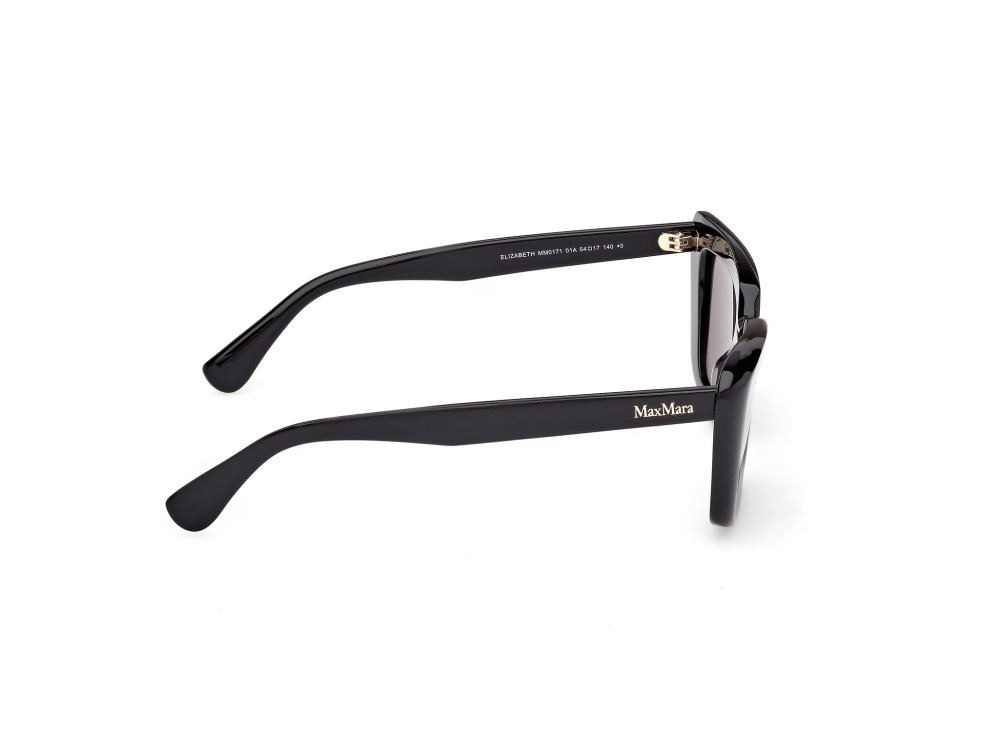 Occhiali da sole MaxMara Elizabeth MM0171 (01A) colore nero lucido forma cat eye lenti fumo