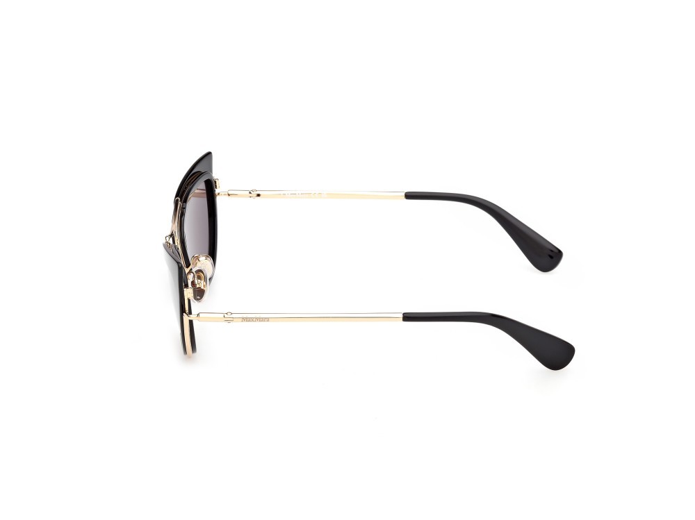 Occhiali da sole MaxMara Ruth MM0172 (01A) colore nero lucido / oro pallido lucido forma cat eye lenti fumo