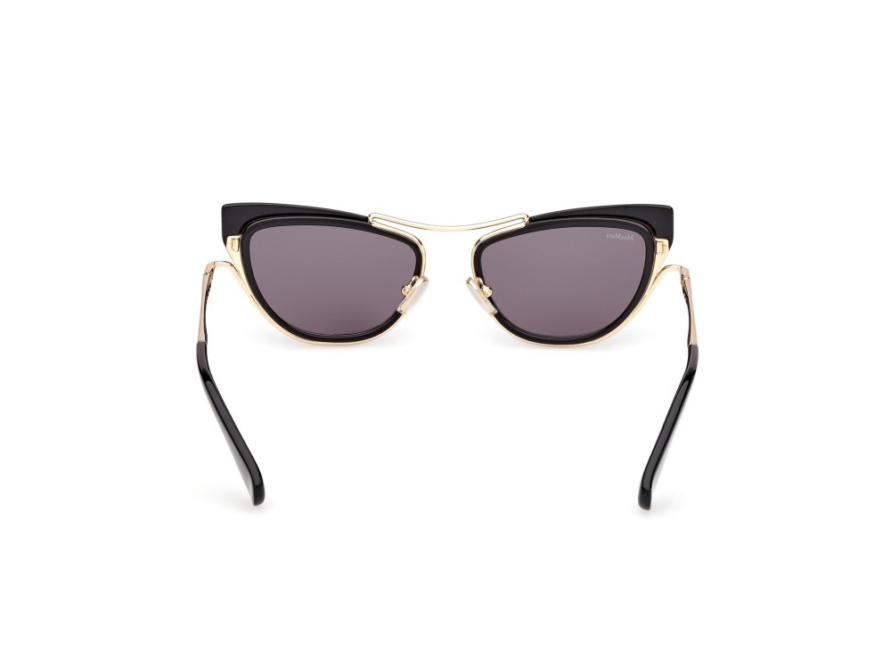 Occhiali da sole MaxMara Ruth MM0172 (01A) colore nero lucido / oro pallido lucido forma cat eye lenti fumo