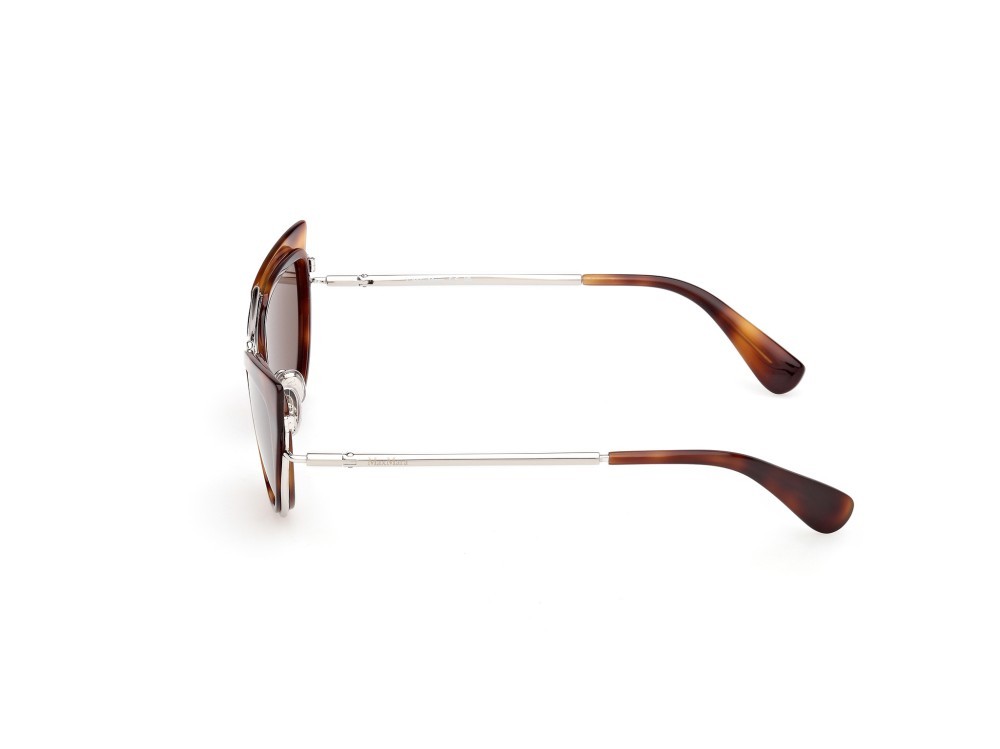 Occhiali da sole MaxMara Ruth MM0172 (52E) colore avana scura / palladio lucido forma cat eye lenti marrone