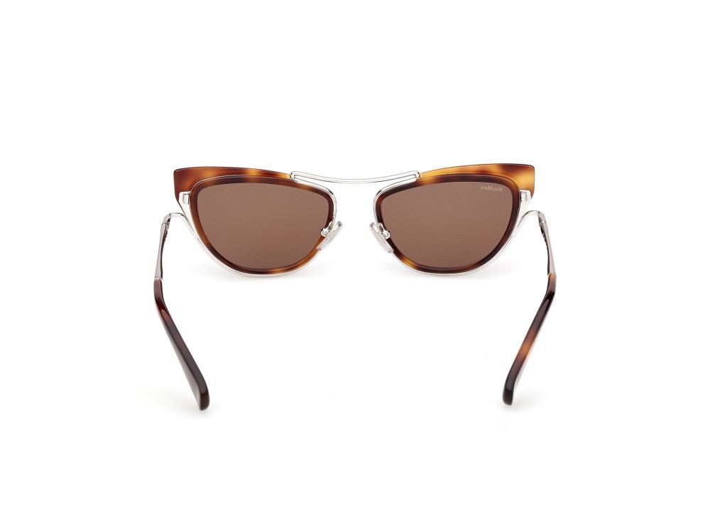 Occhiali da sole MaxMara Ruth MM0172 (52E) colore avana scura / palladio lucido forma cat eye lenti marrone