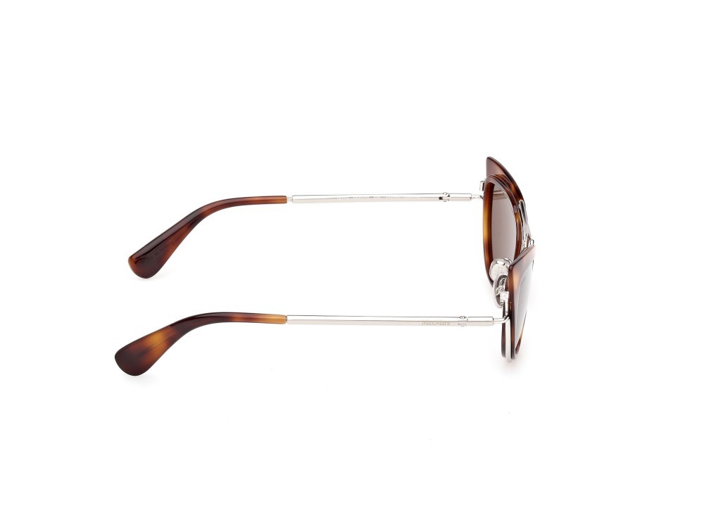 Occhiali da sole MaxMara Ruth MM0172 (52E) colore avana scura / palladio lucido forma cat eye lenti marrone