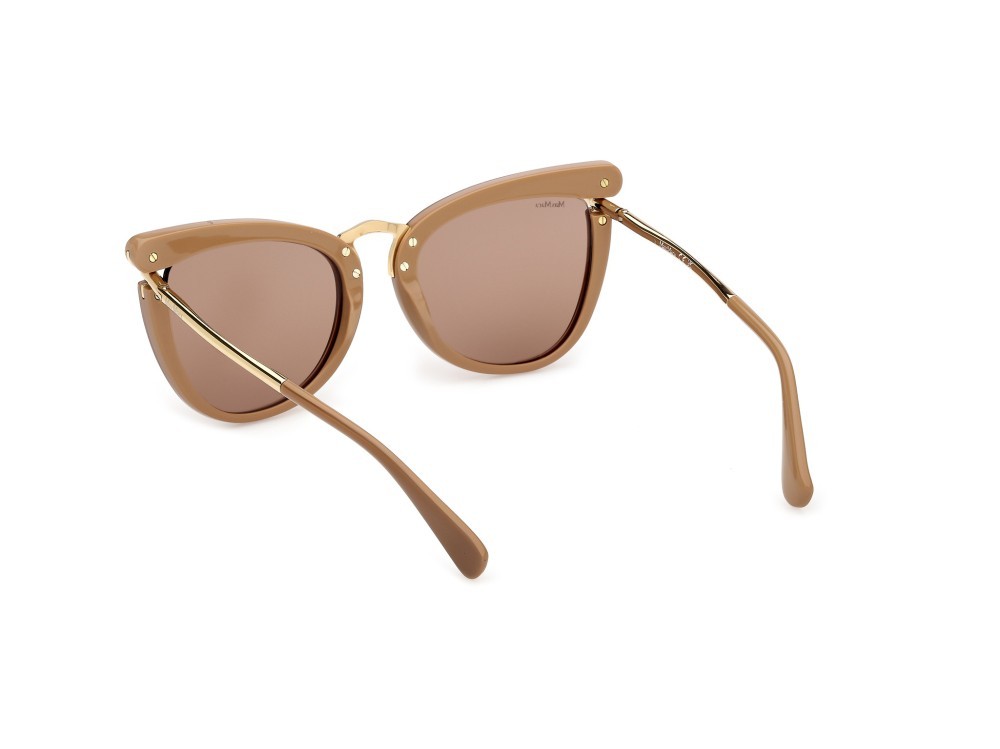 Occhiali da sole MaxMara MM0186 (46E) colore marrone chiaro lucido / oro endura lucido forma cat eye lenti fumo 