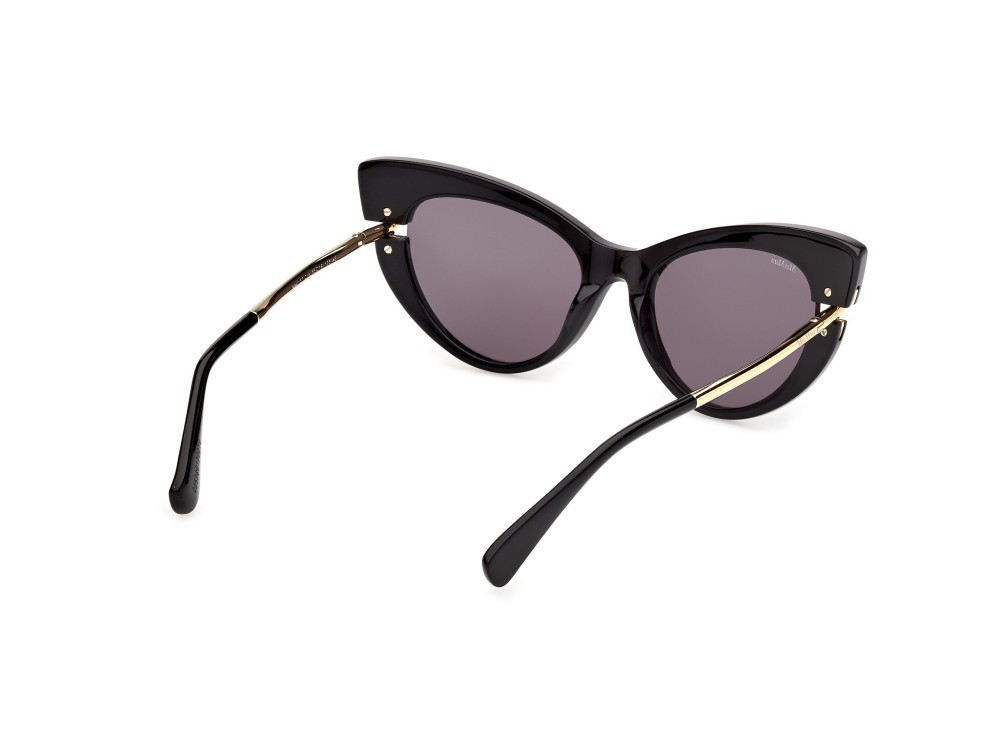 Occhiali da sole MaxMara MM0187 (01A) colore nero lucido / oro endura lucido forma cat eye lenti fumo