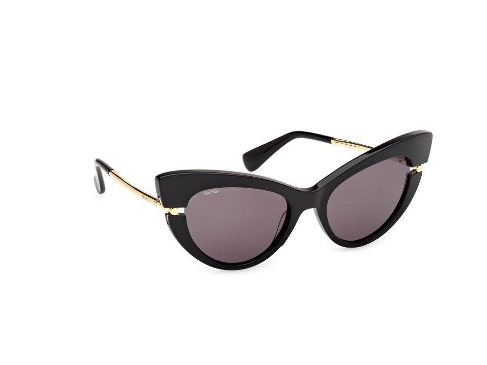 Occhiali da sole MaxMara MM0187 (01A) colore nero lucido / oro endura lucido forma cat eye lenti fumo