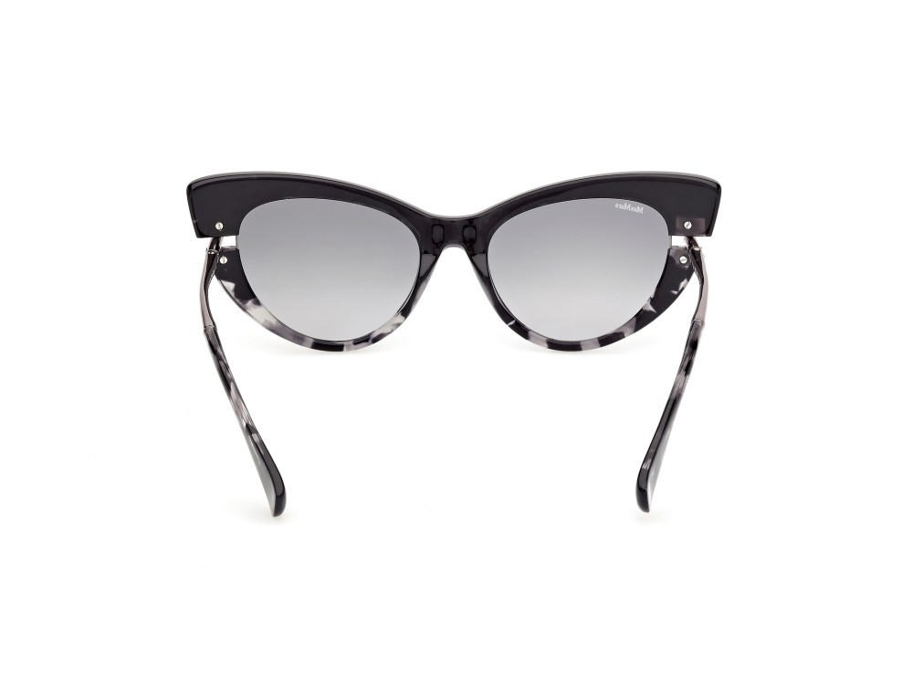 Occhiali da sole MaxMara MM0187 (52B) colore avana scura / rutenio chiaro lucido forma cat eye lenti fumo grad.