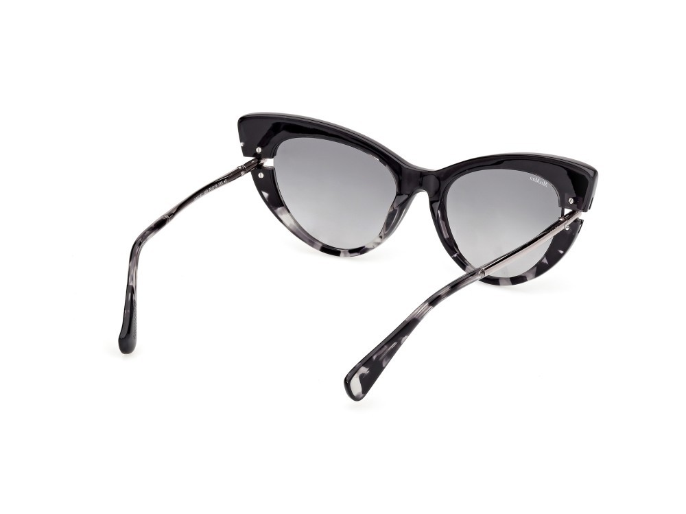 Occhiali da sole MaxMara MM0187 (52B) colore avana scura / rutenio chiaro lucido forma cat eye lenti fumo grad.