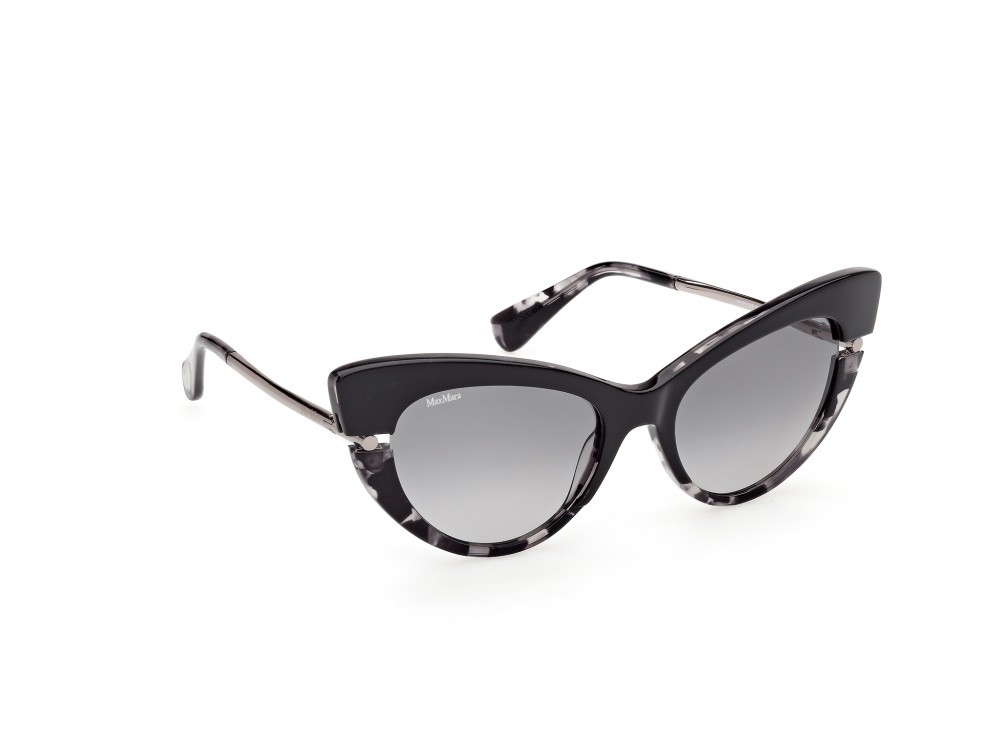 Occhiali da sole MaxMara MM0187 (52B) colore avana scura / rutenio chiaro lucido forma cat eye lenti fumo grad.