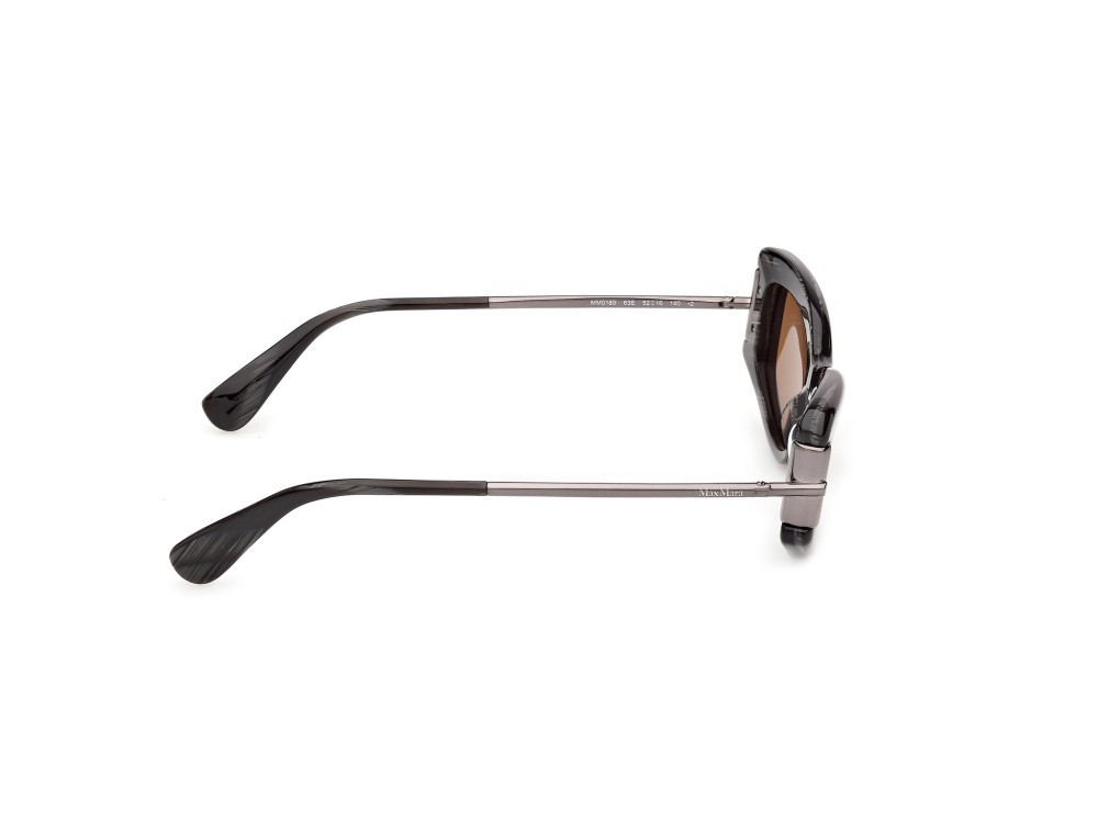 Occhiali da sole MaxMara MM0189 (63E) colore corno nero / oro endura lucido forma cat eye lenti marrone