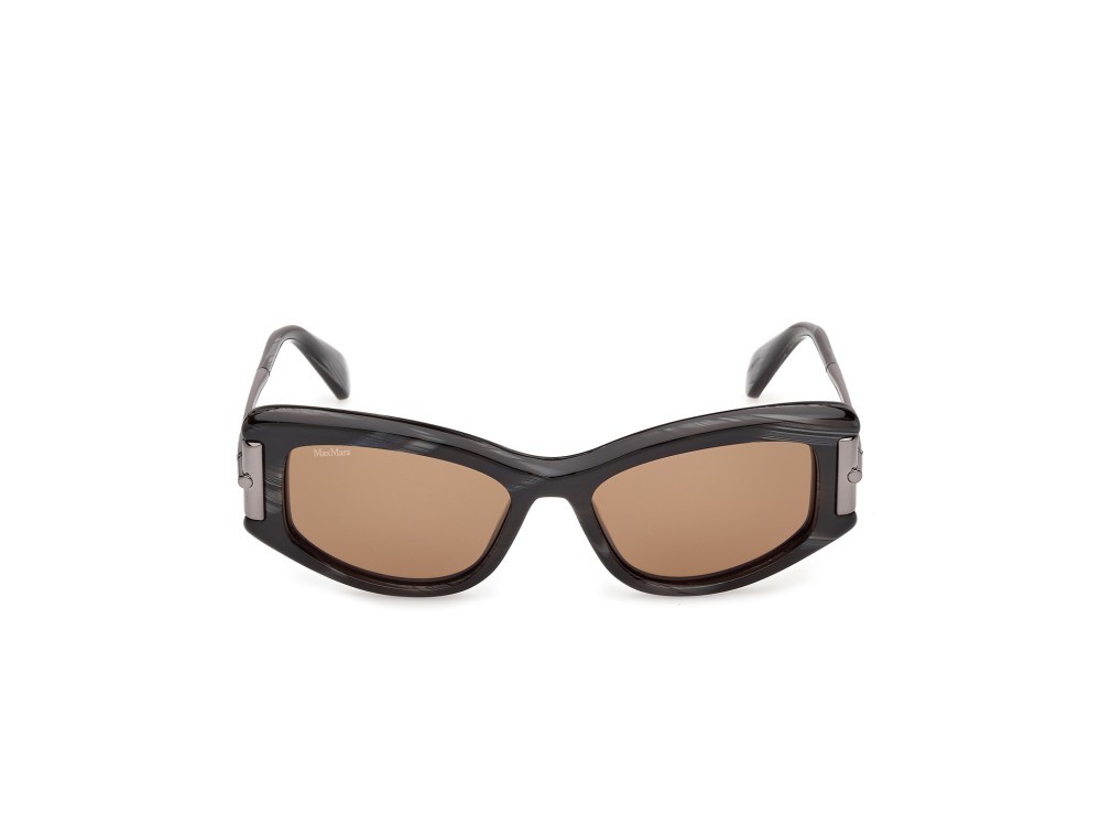 Occhiali da sole MaxMara MM0189 (63E) colore corno nero / oro endura lucido forma cat eye lenti marrone