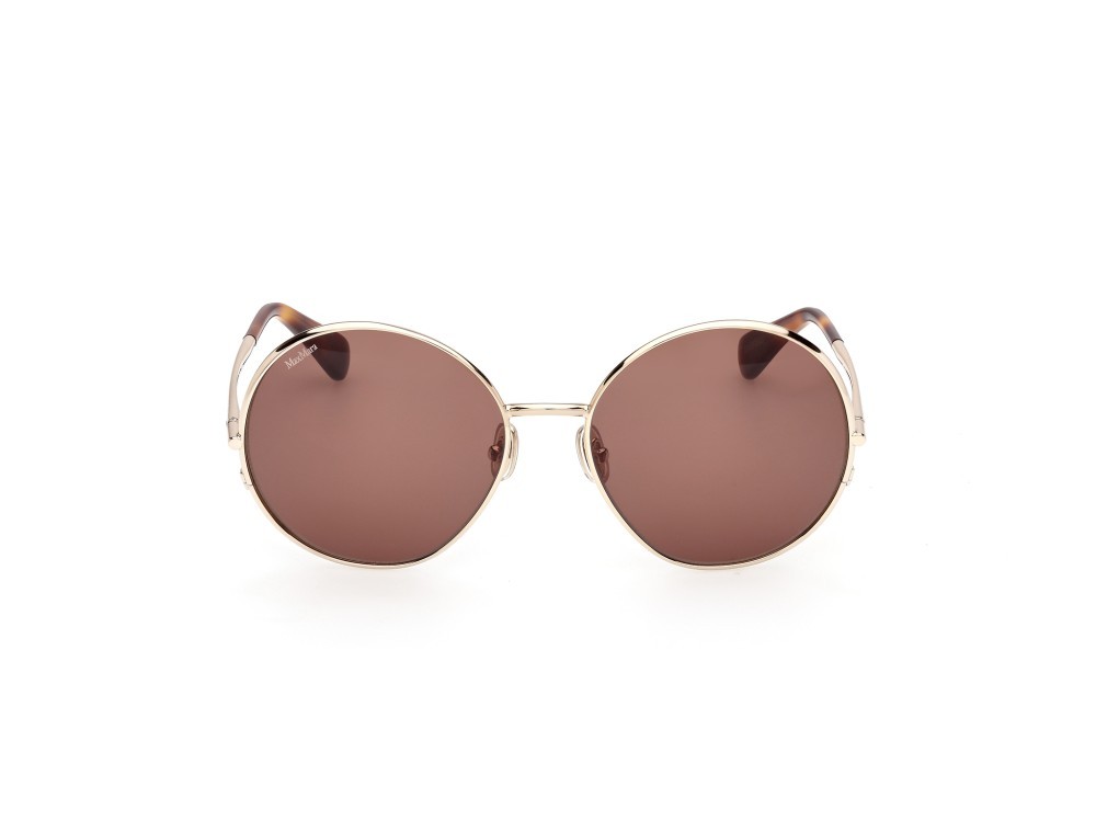 Occhiali da sole MaxMara MM0191 (32E) colore oro pallido lucido forma rotondo lenti marrone