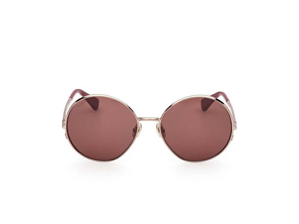 Occhiali da sole MaxMara MM0191 (36S) colore bronzo scuro lucido forma rotondo lenti bordeaux
