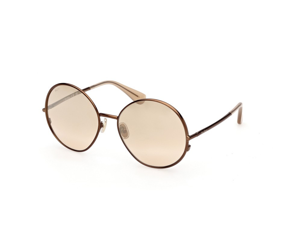 Occhiali da sole MaxMara MM0191 (38L) colore bronzo chiaro lucido  forma rotondo lenti roviex specchiato