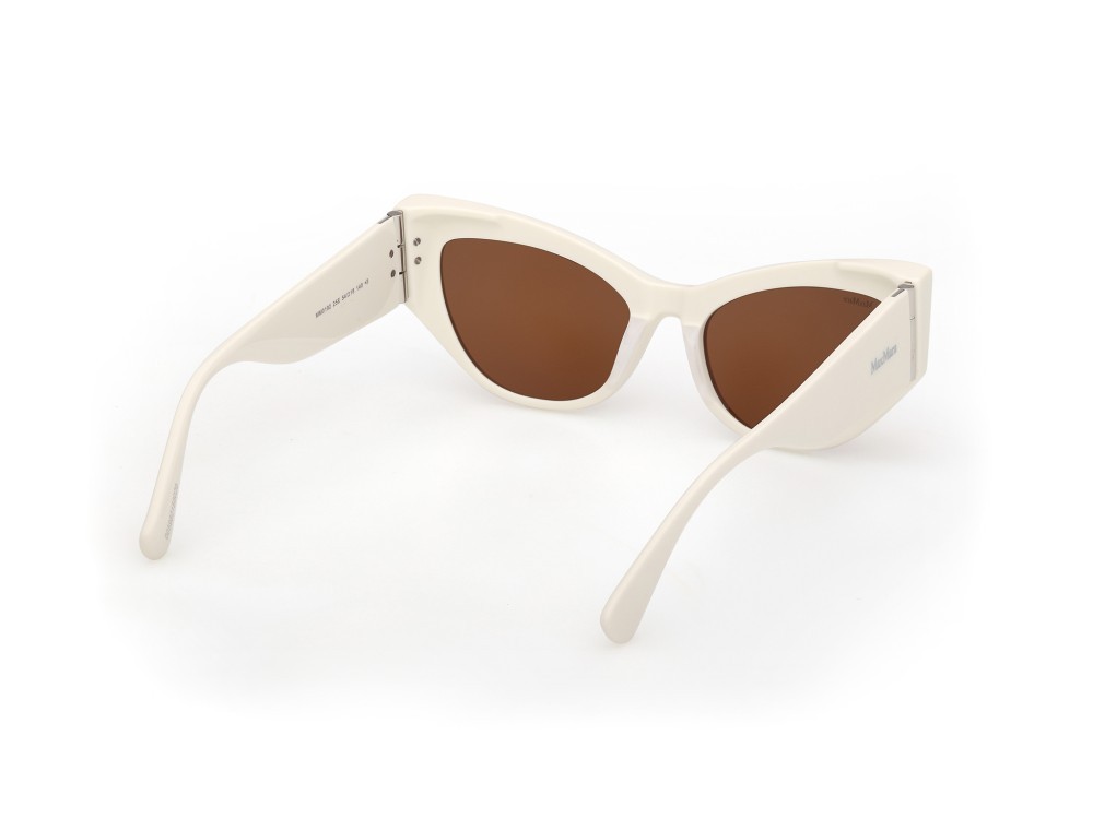 Occhiali da sole MaxMara MM0192 (25E) colore bianco lucido  forma cat eye lenti marrone