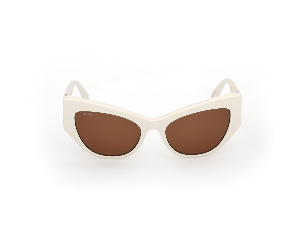 Occhiali da sole MaxMara MM0192 (25E) colore bianco lucido  forma cat eye lenti marrone