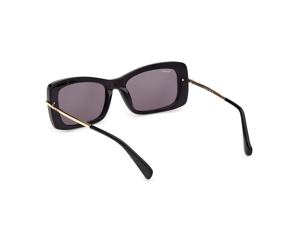 Occhiali da sole MaxMara MM0194 (01A) colore nero lucido / oro endura lucido forma rettangolare lenti fumo