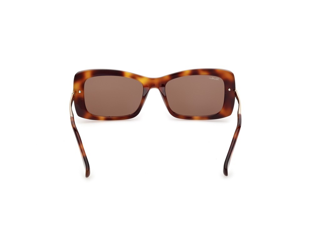 Occhiali da sole MaxMara MM0194 (52E) colore avana scura / oro pallido lucido forma rettangolare lenti fumo