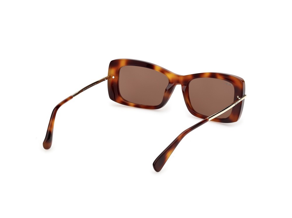 Occhiali da sole MaxMara MM0194 (52E) colore avana scura / oro pallido lucido forma rettangolare lenti fumo