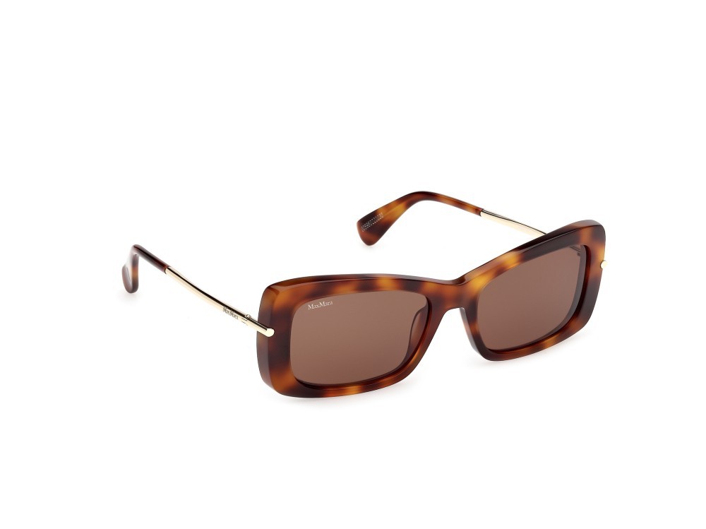 Occhiali da sole MaxMara MM0194 (52E) colore avana scura / oro pallido lucido forma rettangolare lenti fumo