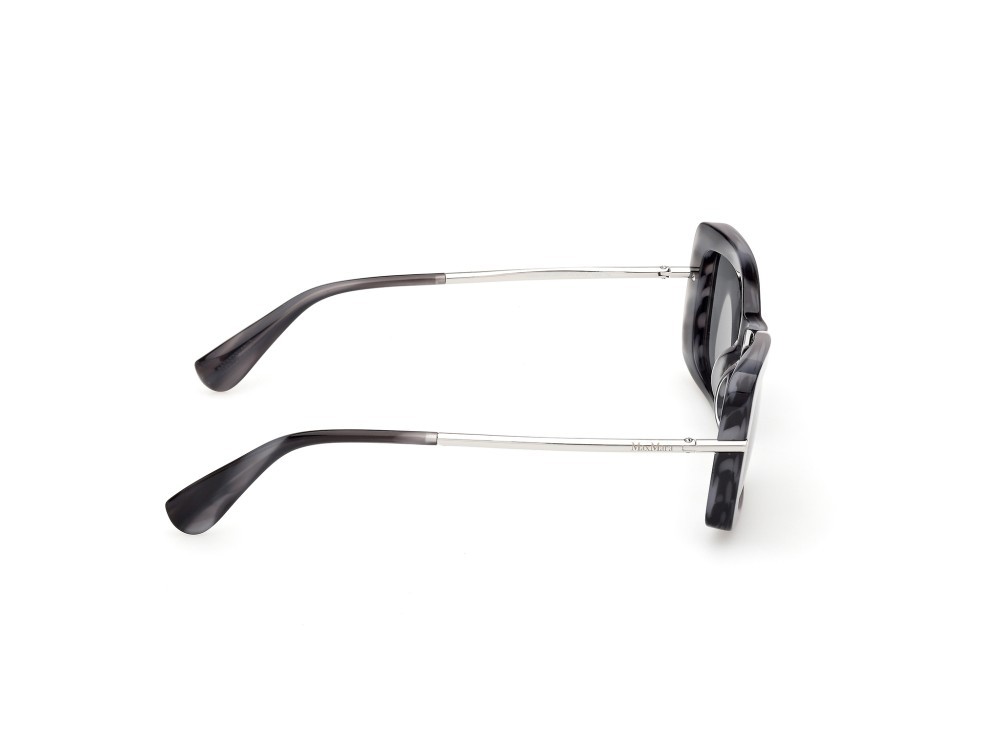 Occhiali da sole MaxMara MM0194 (64A) colore azzurro/striato / palladio lucido forma rettangolare lenti fumo 