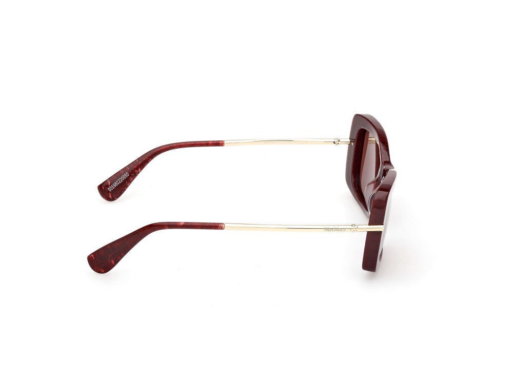Occhiali da sole MaxMara MM0194 (71S) colore bordeaux texture / oro pallido lucido forma rettangolare lenti bordeaux