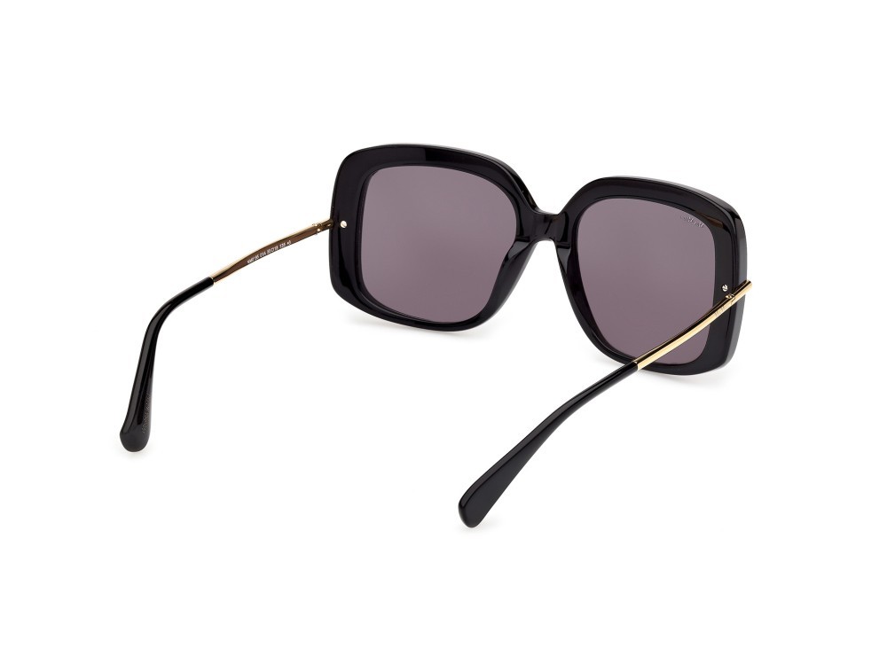 Occhiali da sole MaxMara MM0195 (01A) colore nero lucido / oro endura lucido forma quadrato lenti fumo