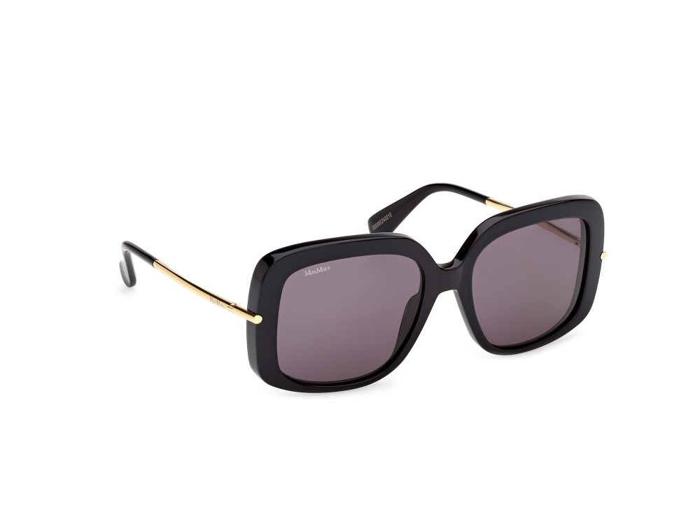 Occhiali da sole MaxMara MM0195 (01A) colore nero lucido / oro endura lucido forma quadrato lenti fumo