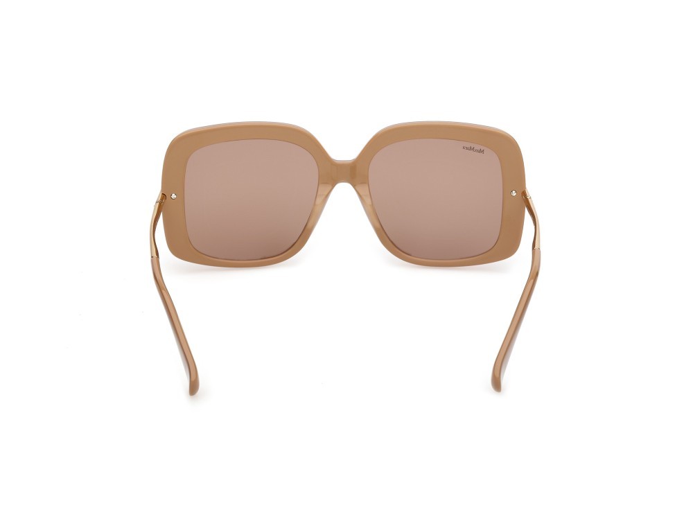 Occhiali da sole MaxMara MM0195 (46E) colore marrone chiaro lucido / oro endura lucido forma quadrato lenti marrone