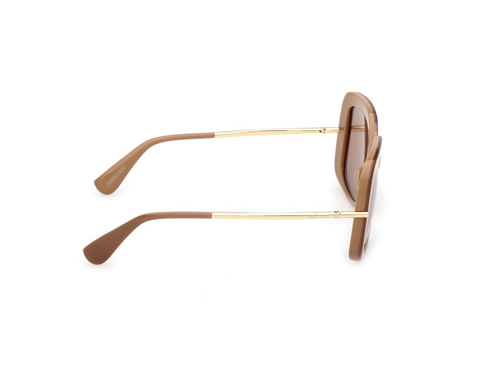 Occhiali da sole MaxMara MM0195 (46E) colore marrone chiaro lucido / oro endura lucido forma quadrato lenti marrone