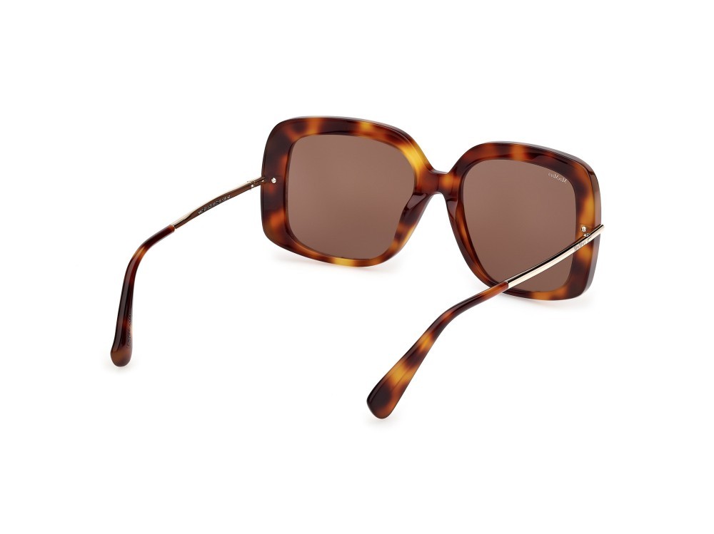 Occhiali da sole MaxMara MM0195 (52E) colore avana scura / oro pallido lucido forma quadrato lenti fumo