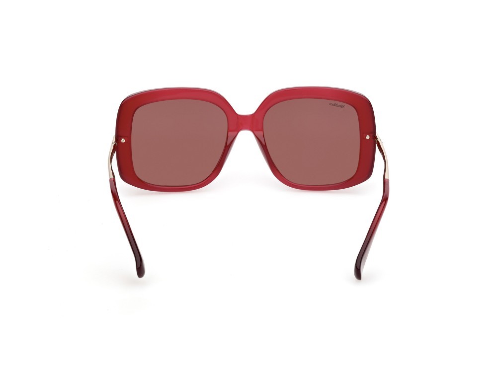 Occhiali da sole MaxMara MM0195 (69S) colore bordeaux lucido / oro pallido lucido forma quadrato lenti bordeaux