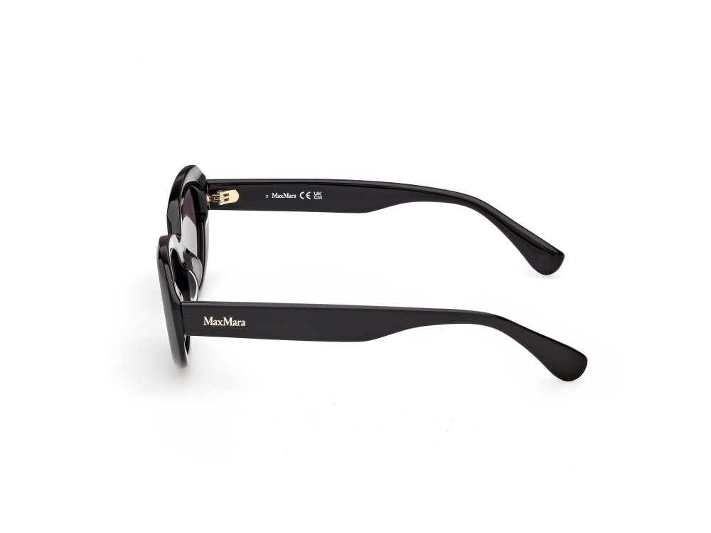Occhiali da sole MaxMara MM0196 (01A) colore nero lucido forma ovale lenti fumo