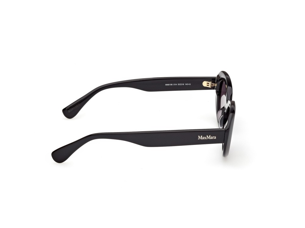 Occhiali da sole MaxMara MM0196 (01A) colore nero lucido forma ovale lenti fumo