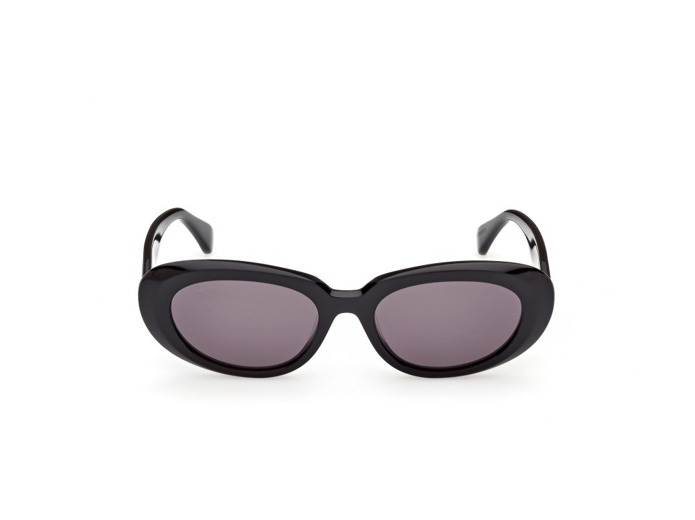 Occhiali da sole MaxMara MM0196 (01A) colore nero lucido forma ovale lenti fumo