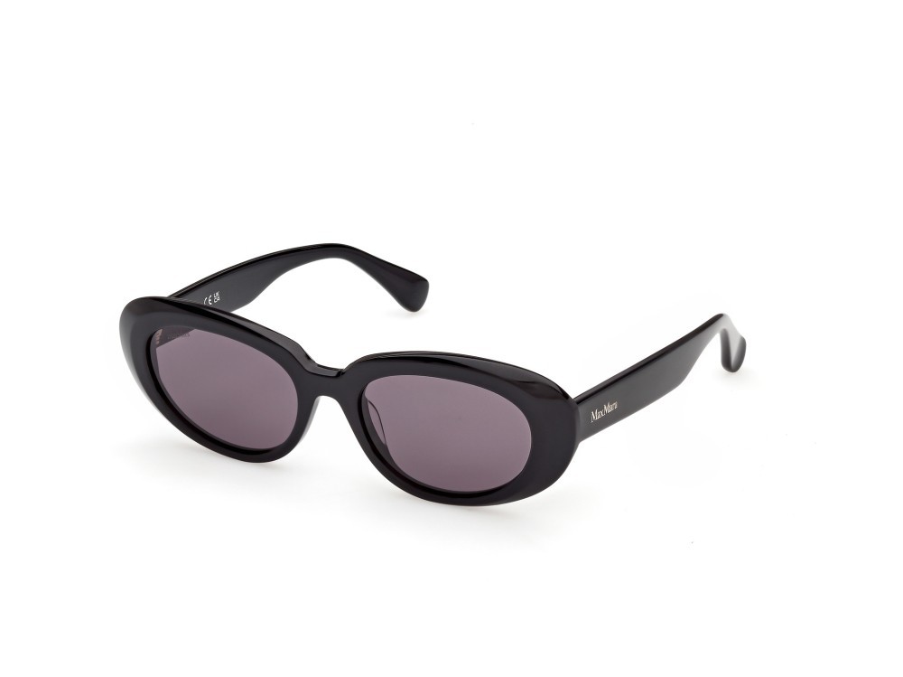 Occhiali da sole MaxMara MM0196 (01A) colore nero lucido forma ovale lenti fumo