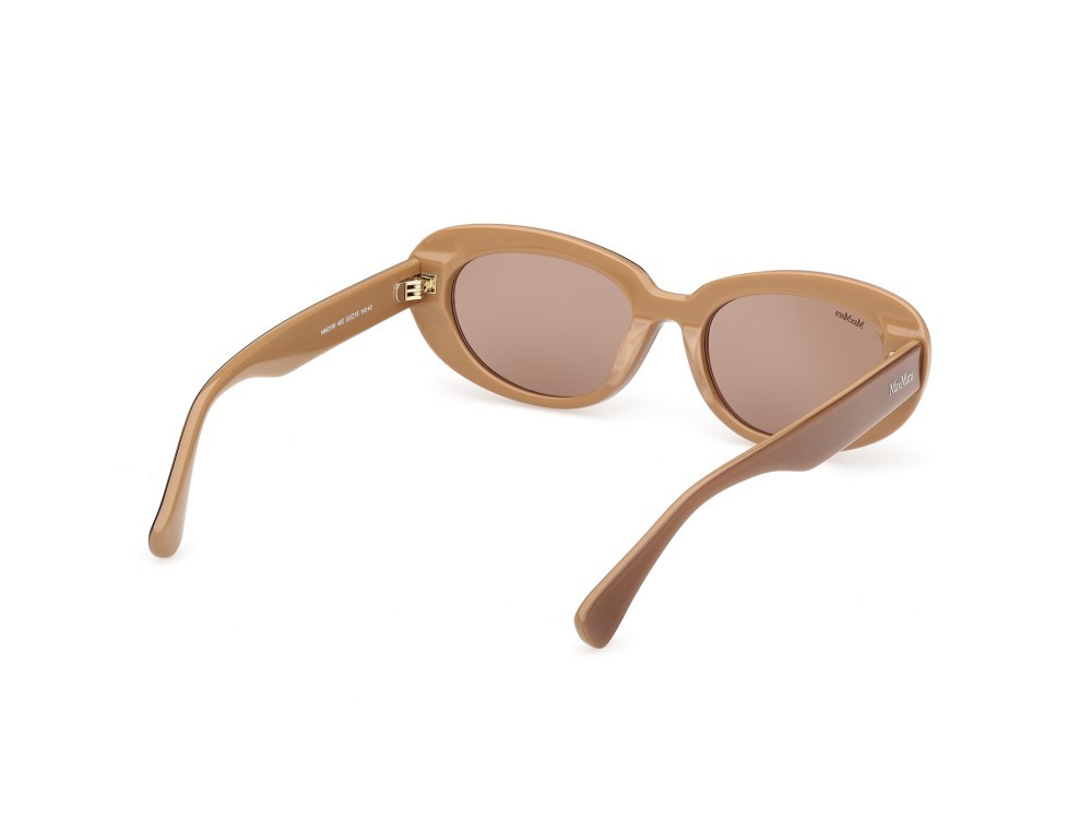 Occhiali da sole MaxMara MM0196 (46E) colore marrone chiaro lucido forma ovale lenti marrone