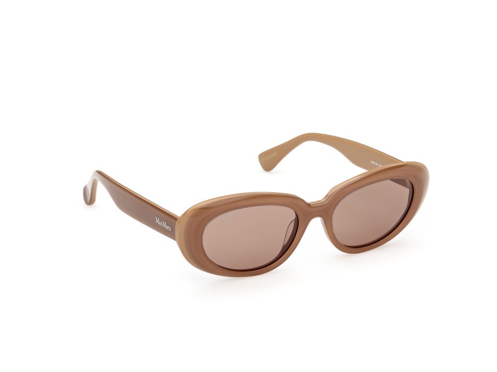 Occhiali da sole MaxMara MM0196 (46E) colore marrone chiaro lucido forma ovale lenti marrone