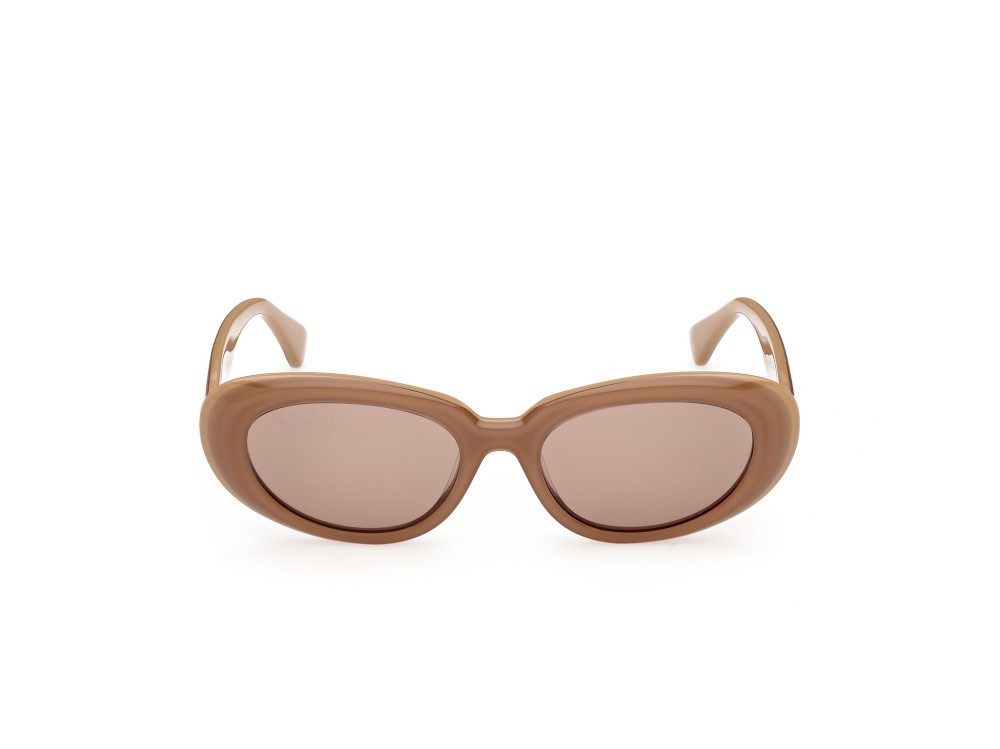 Occhiali da sole MaxMara MM0196 (46E) colore marrone chiaro lucido forma ovale lenti marrone