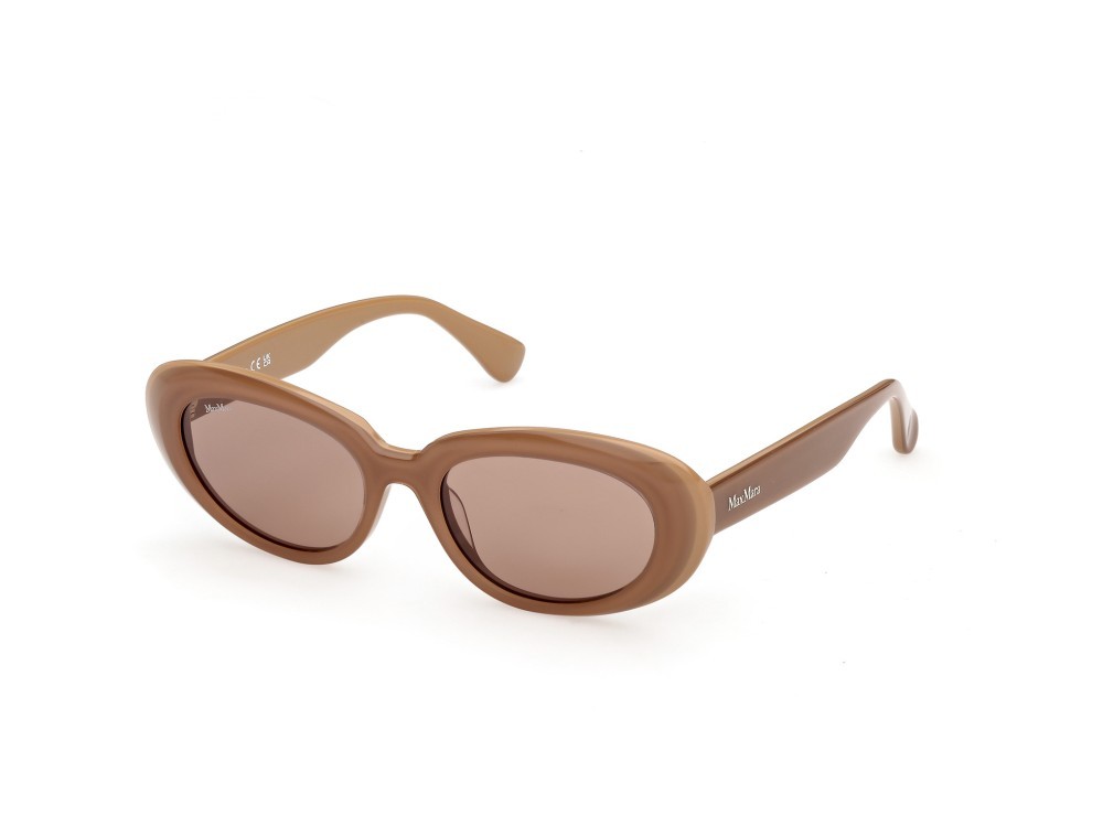 Occhiali da sole MaxMara MM0196 (46E) colore marrone chiaro lucido forma ovale lenti marrone