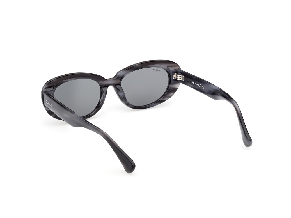 Occhiali da sole MaxMara MM0196 (64A) colore azzurro lucido forma ovale lenti fumo